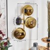 Koyoto Wandleuchte Glas 15 cm Gold, Schwarz, 3-flammig