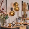 Koyoto Wandleuchte Glas 15 cm Gold, Schwarz, 3-flammig