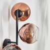 Koyoto Wandleuchte Glas 15 cm Klar, Kupferfarben, 3-flammig