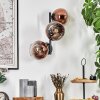 Koyoto Wandleuchte Glas 15 cm Klar, Kupferfarben, 3-flammig