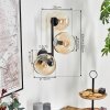 Koyoto Wandleuchte Glas 15 cm Bernsteinfarben, Klar, 3-flammig