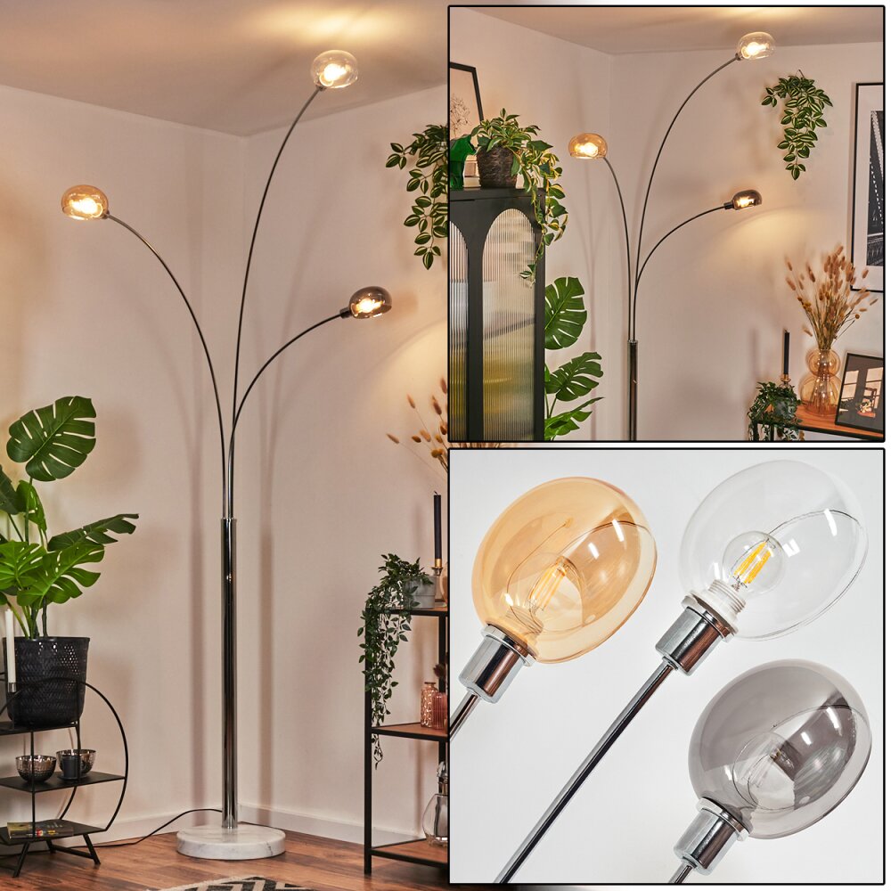 Nikkala Stehleuchte Chrom, Weiß, 3-flammig main product photo