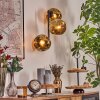 Ripoll Wandleuchte Glas 15 cm Gold, 3-flammig