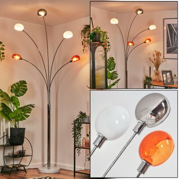 Nikkala Stehleuchte Chrom, Weiß, 5-flammig Nikkala Stehleuchte Chrom, Weiß, 5-flammig