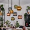 Koyoto Hängeleuchte Glas 20 cm Naturfarben, Schwarz, 8-flammig