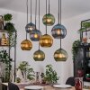 Koyoto Hängeleuchte Glas 20 cm Naturfarben, Schwarz, 8-flammig