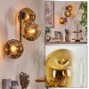 Ripoll Wandleuchte Glas 15 cm Gold, Klar, 3-flammig