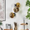 Ripoll Wandleuchte Glas 15 cm Gold, Klar, 3-flammig