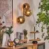 Ripoll Wandleuchte Glas 15 cm Gold, Klar, 3-flammig