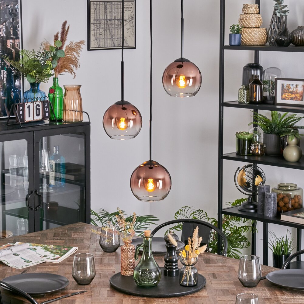 Koyoto Hängeleuchte Glas 15 cm Klar, Kupferfarben, 3-flammig main product photo