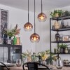 Koyoto Hängeleuchte Glas 15 cm Klar, Kupferfarben, 3-flammig