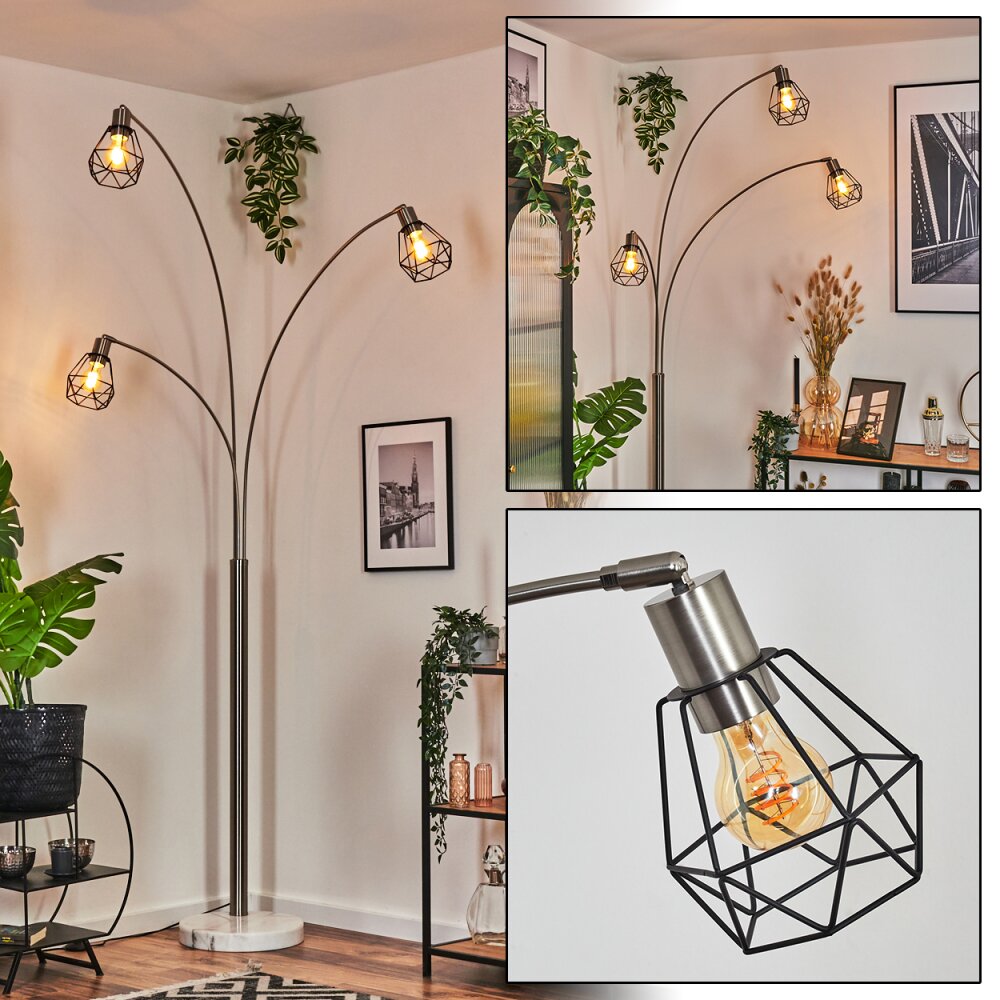 Yaak Stehleuchte Nickel-Matt, Schwarz, Weiß, 3-flammig main product photo