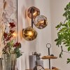 Ripoll Wandleuchte Glas 15 cm Chrom, Gold, Kupferfarben, Rauchfarben, 3-flammig