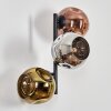 Ripoll Wandleuchte Glas 15 cm Chrom, Gold, Kupferfarben, Rauchfarben, 3-flammig