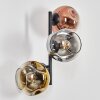 Ripoll Wandleuchte Glas 15 cm Chrom, Gold, Klar, Kupferfarben, Rauchfarben, 3-flammig