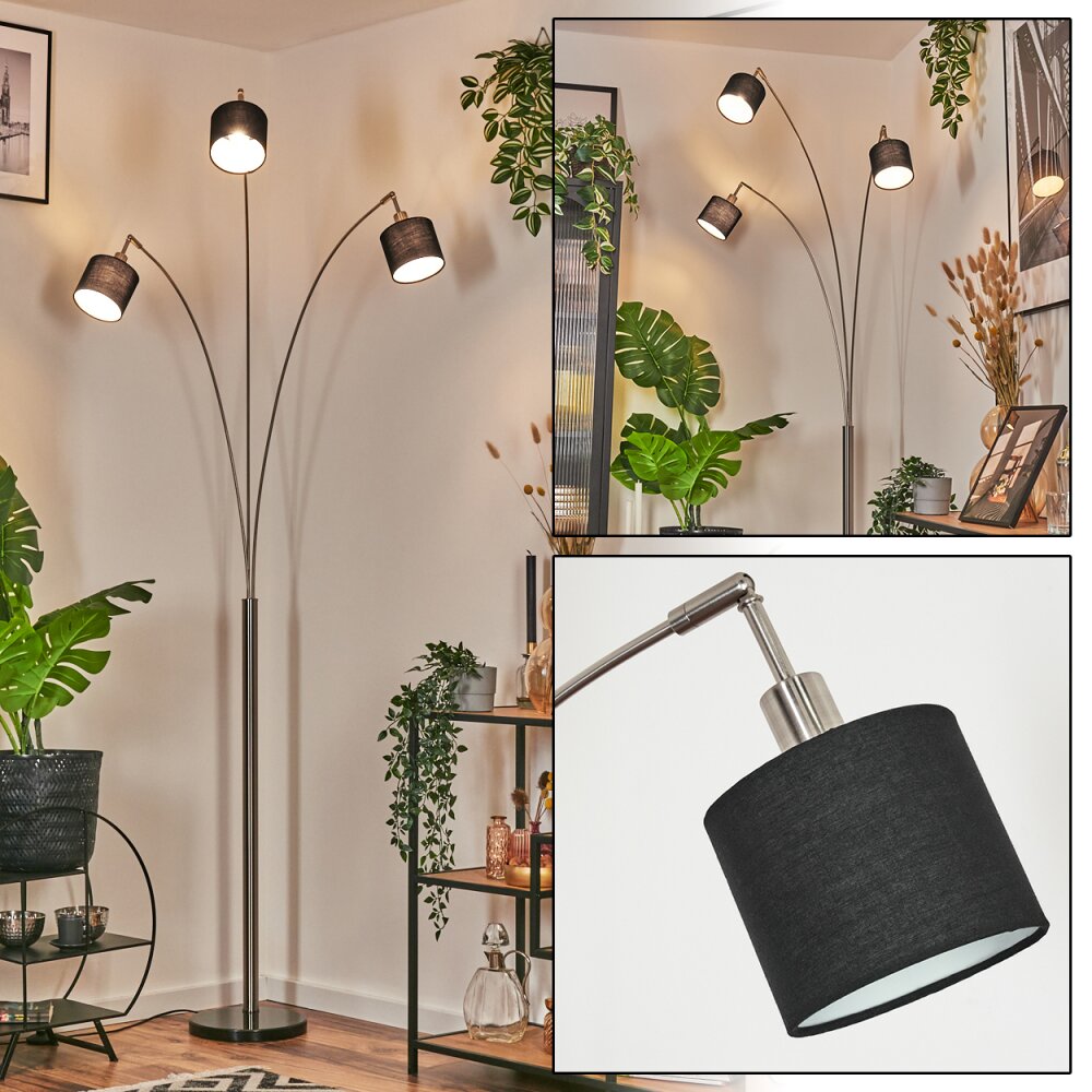 Bassagoda Stehleuchte Nickel-Matt, Schwarz, 3-flammig main product photo
