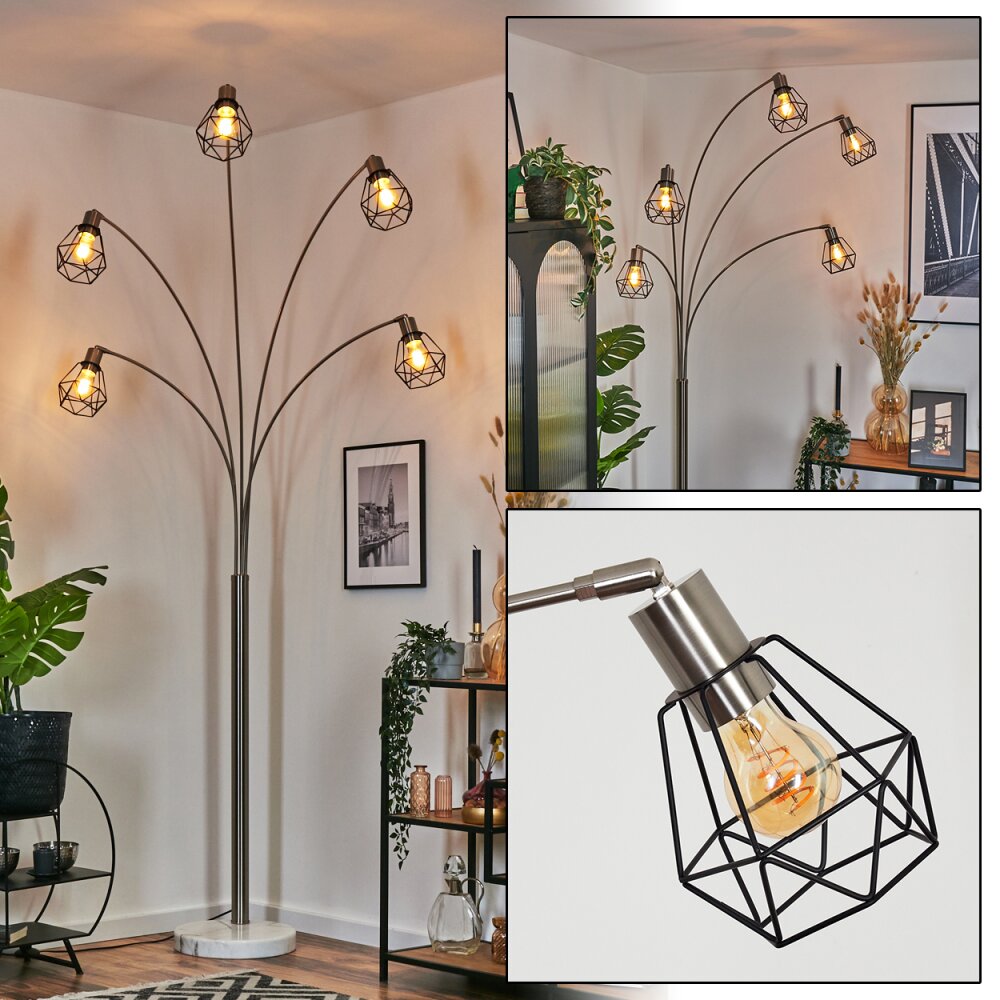 Yaak Stehleuchte Nickel-Matt, Schwarz, Weiß, 5-flammig main product photo