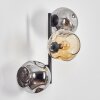 Ripoll Wandleuchte Glas 15 cm Bernsteinfarben, Rauchfarben, 3-flammig