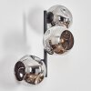 Ripoll Wandleuchte Glas 15 cm Chrom, Rauchfarben, 3-flammig