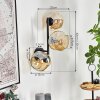 Ripoll Wandleuchte Glas 15 cm Bernsteinfarben, 3-flammig