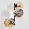 Ripoll Wandleuchte Glas 15 cm Bernsteinfarben, Rauchfarben, 3-flammig