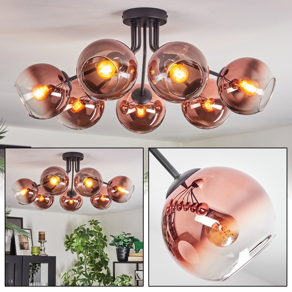 Koyoto Deckenleuchte Glas 15 cm Klar, Kupferfarben, 7-flammig main product photo