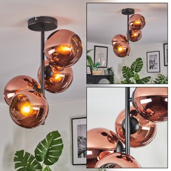 Koyoto Deckenleuchte Glas 15 cm Kupferfarben, 4-flammig