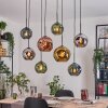 Ripoll Hängeleuchte Glas 20 cm, 25 cm Naturfarben, Schwarz, 8-flammig