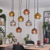 Ripoll Hängeleuchte Glas 20 cm Naturfarben, Schwarz, 8-flammig