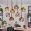 Ripoll Hängeleuchte Glas 25 cm Naturfarben, Schwarz, 8-flammig
