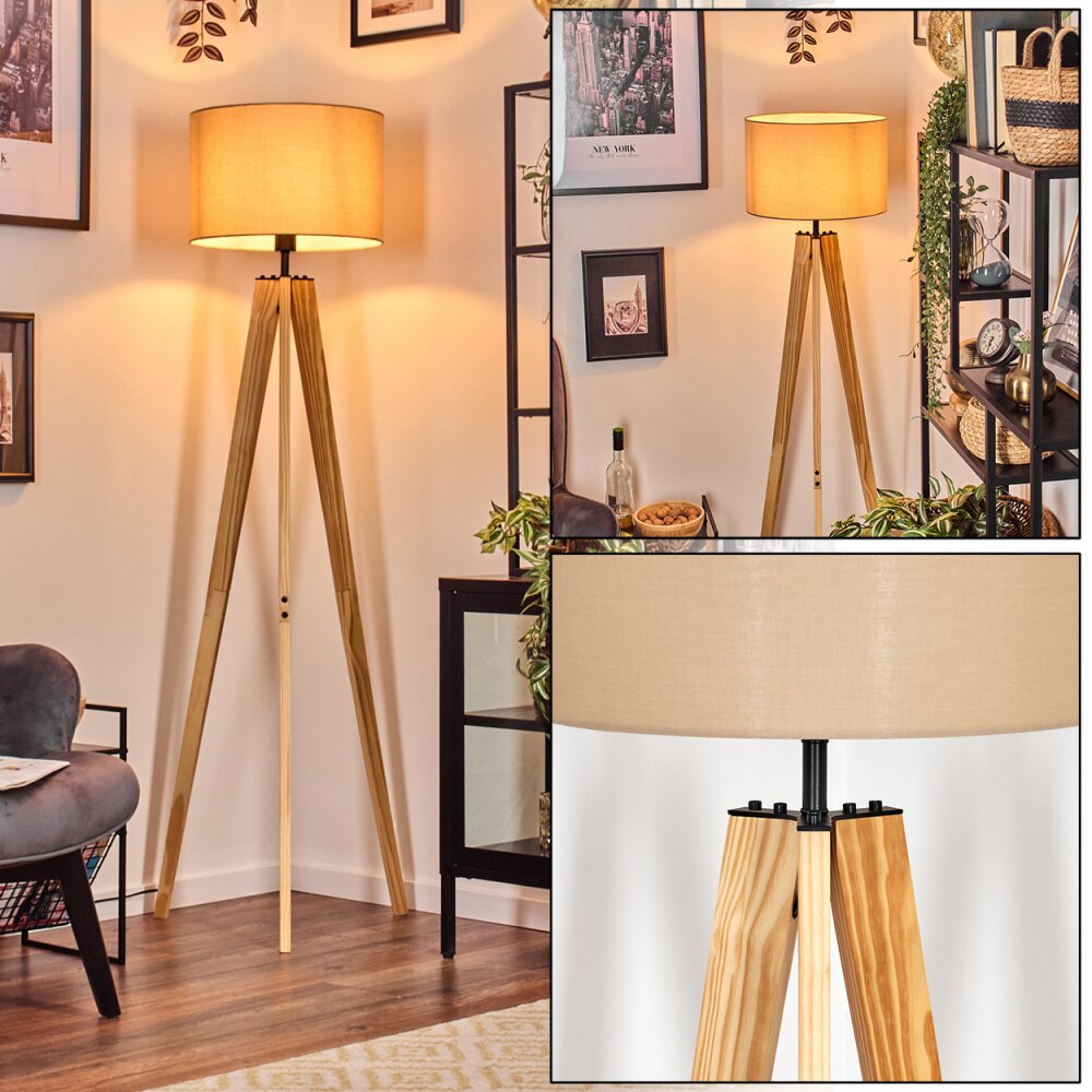 Soungou Stehleuchte 38 cm Naturfarben, Schwarz, 1-flammig main product photo