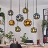 Ripoll Hängeleuchte Glas 20 cm, 25 cm Naturfarben, Schwarz, 8-flammig
