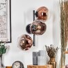 Ripoll Wandleuchte Glas 15 cm Klar, Kupferfarben, 3-flammig