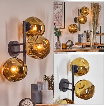 Ripoll Wandleuchte Glas 15 cm Gold, 3-flammig Ripoll Wandleuchte Glas 15 cm Gold, 3-flammig