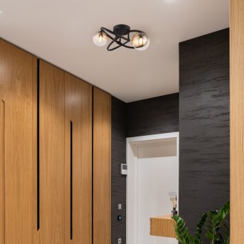 Globo Tuberius Deckenleuchte LED Schwarz, 2-flammig