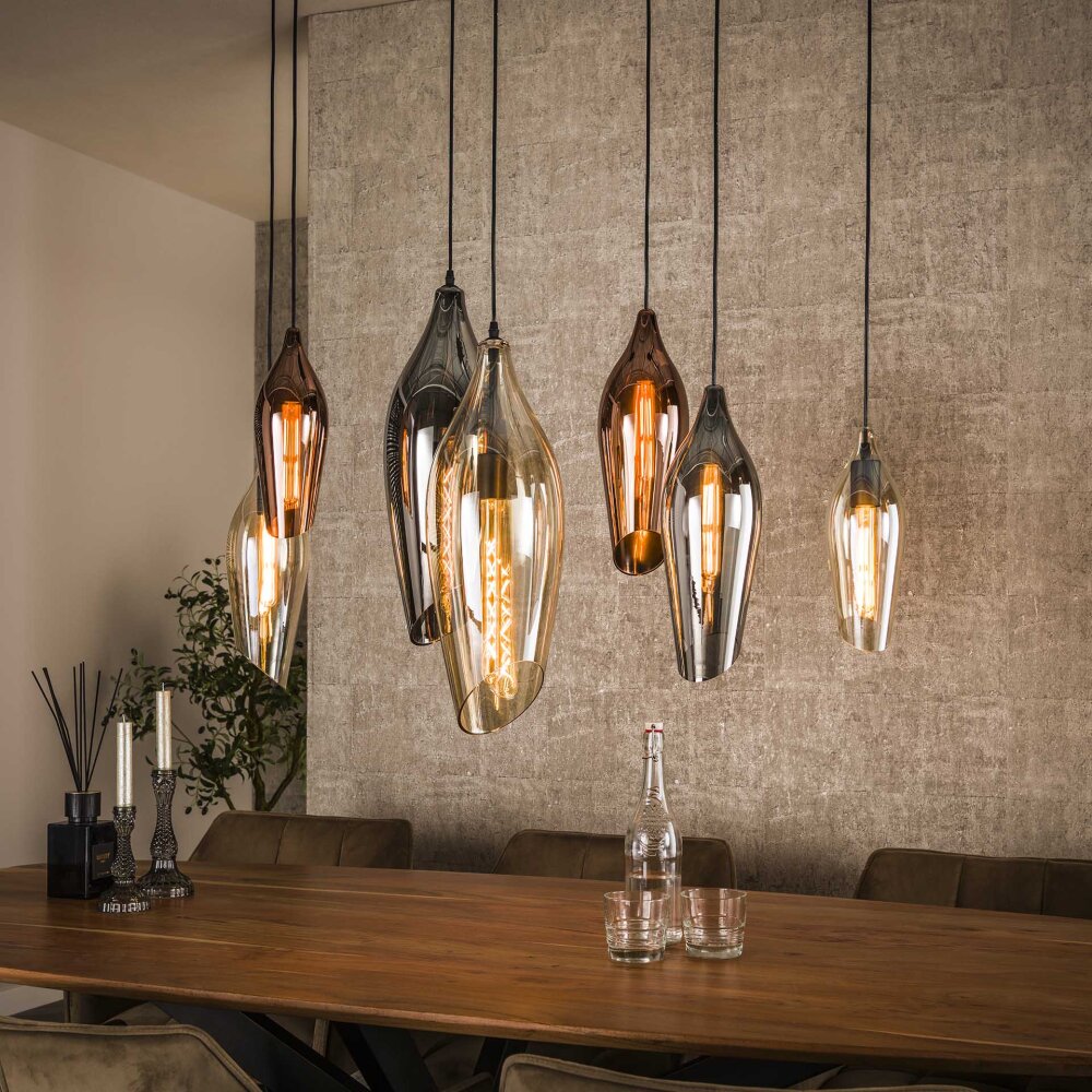 Cocoon Pendelleuchte Schwarz, 7-flammig main product photo