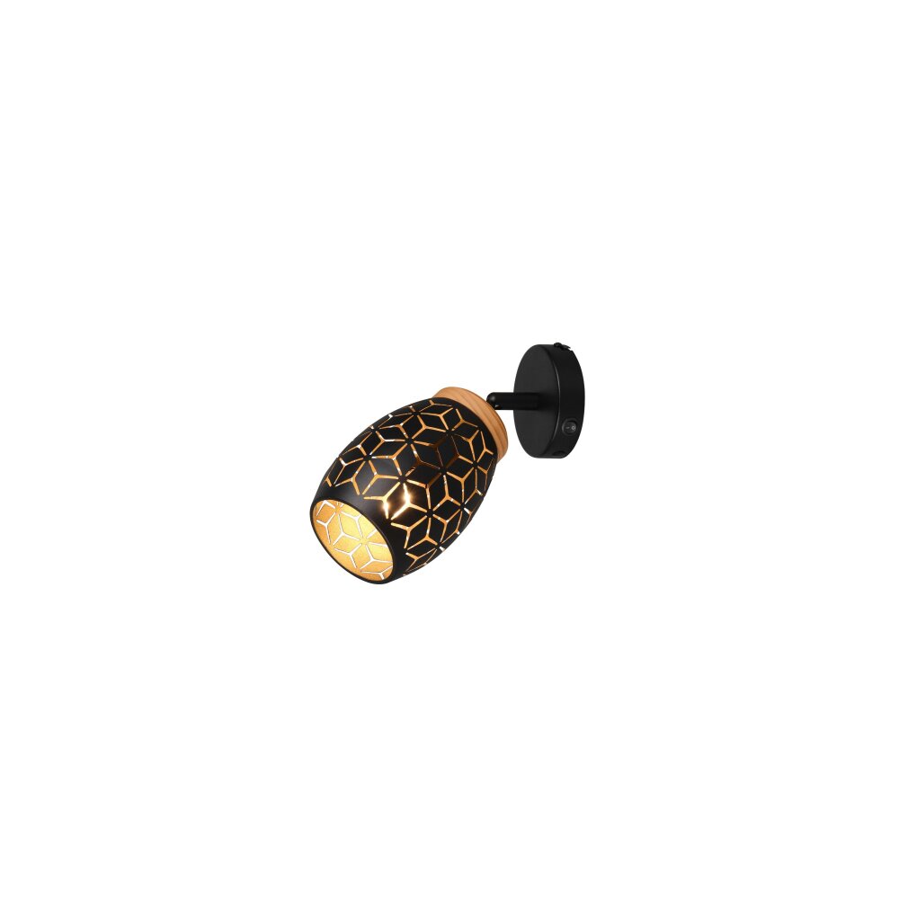 Reality Bidar Wand- und Deckenspot Schwarz-Gold, 1-flammig main product photo