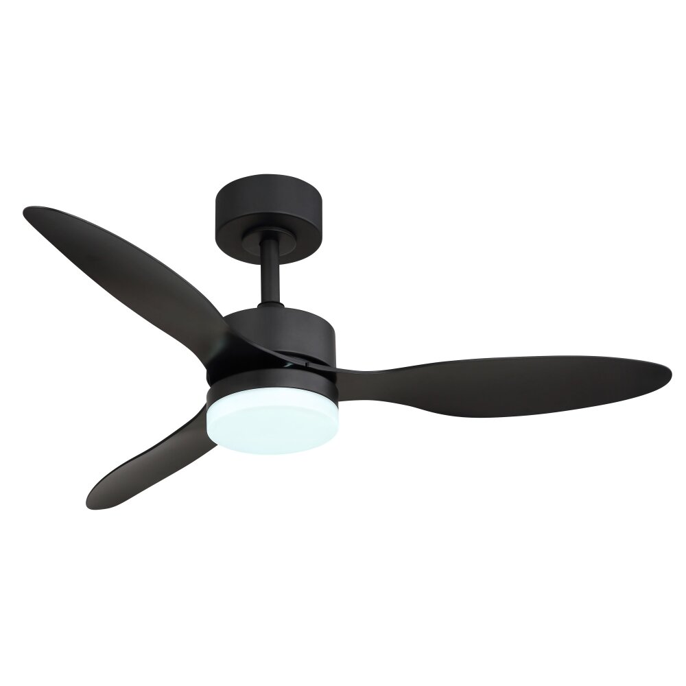 Globo Blackwell Deckenventilator LED Schwarz, 1-flammig, Fernbedienung