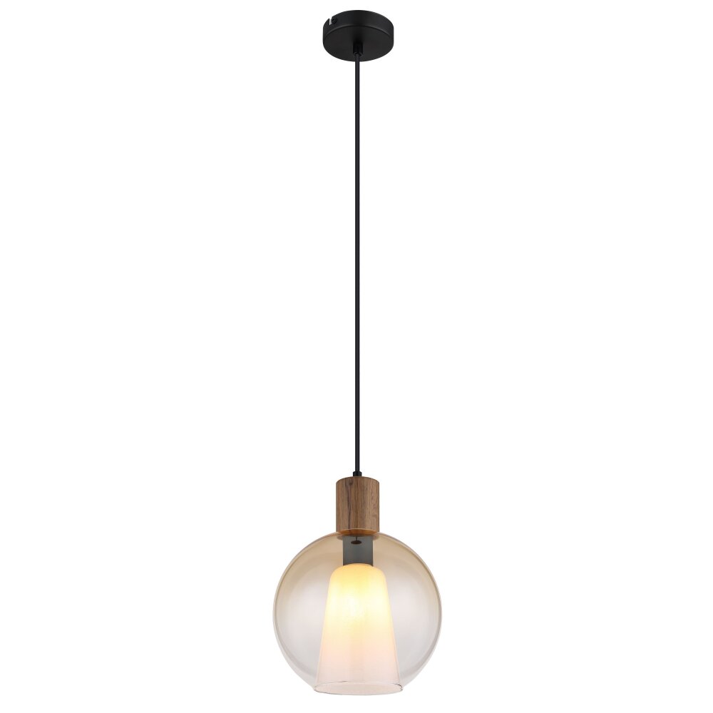 Globo Barry I Hängeleuchte Naturfarben, Schwarz, 1-flammig main product photo