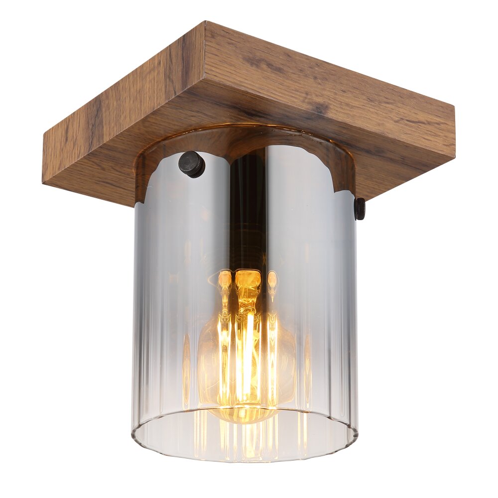 Globo Underwood Deckenleuchte Holz dunkel, Naturfarben, 1-flammig main product photo