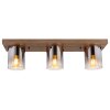 Globo Underwood Deckenleuchte Holz dunkel, Naturfarben, 3-flammig