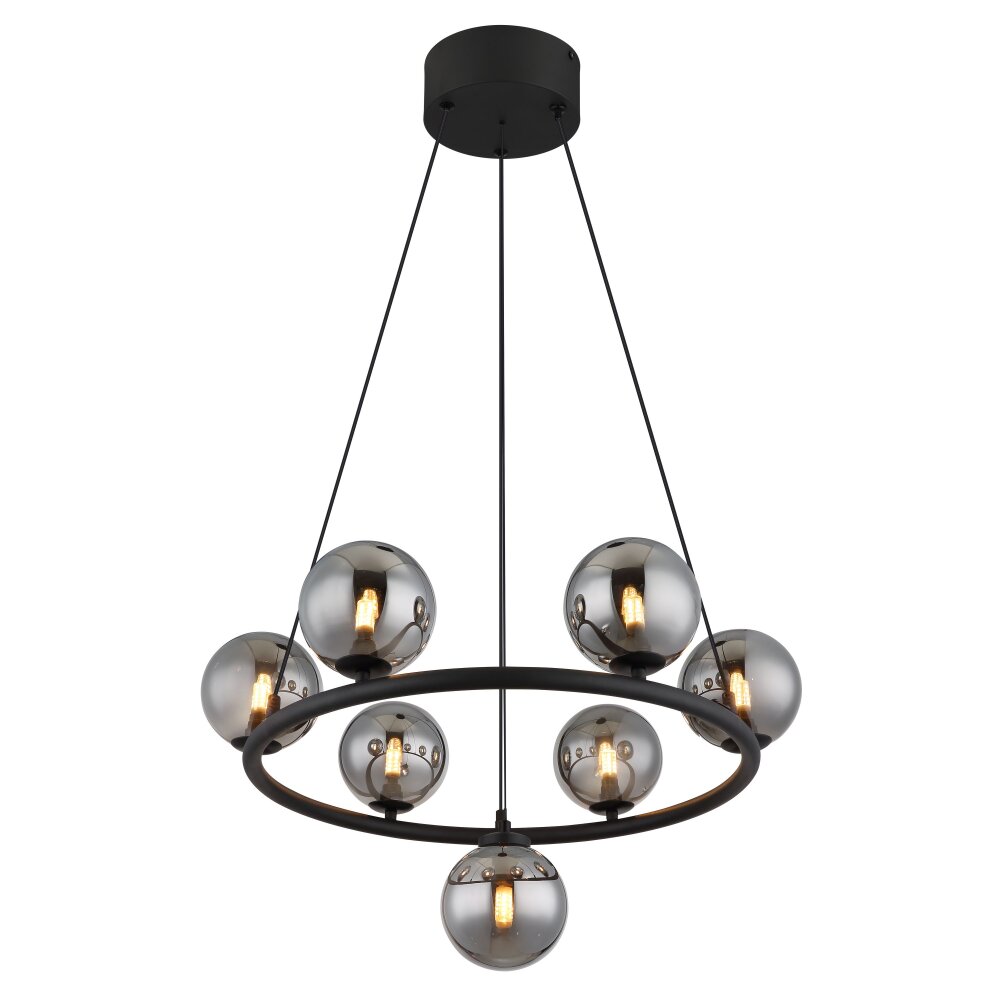 Globo Riha Hängeleuchte Schwarz, 7-flammig main product photo