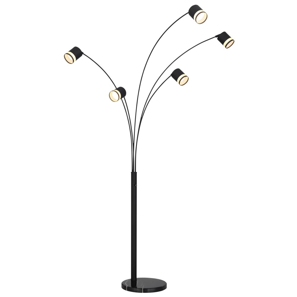 Globo Lucero Stehleuchte Schwarz, 5-flammig main product photo