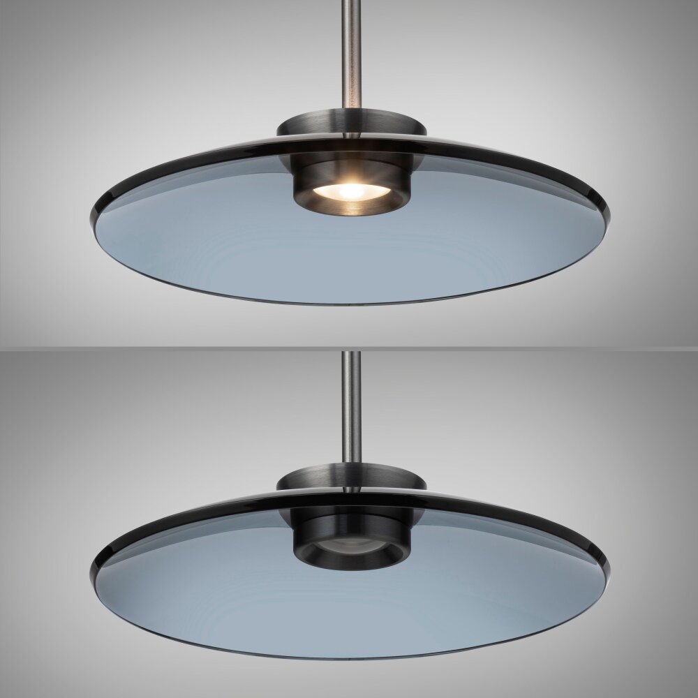 Paul Neuhaus PURE E-Moon Pendelleuchte LED Grau, 2-flammig, Fernbedienung