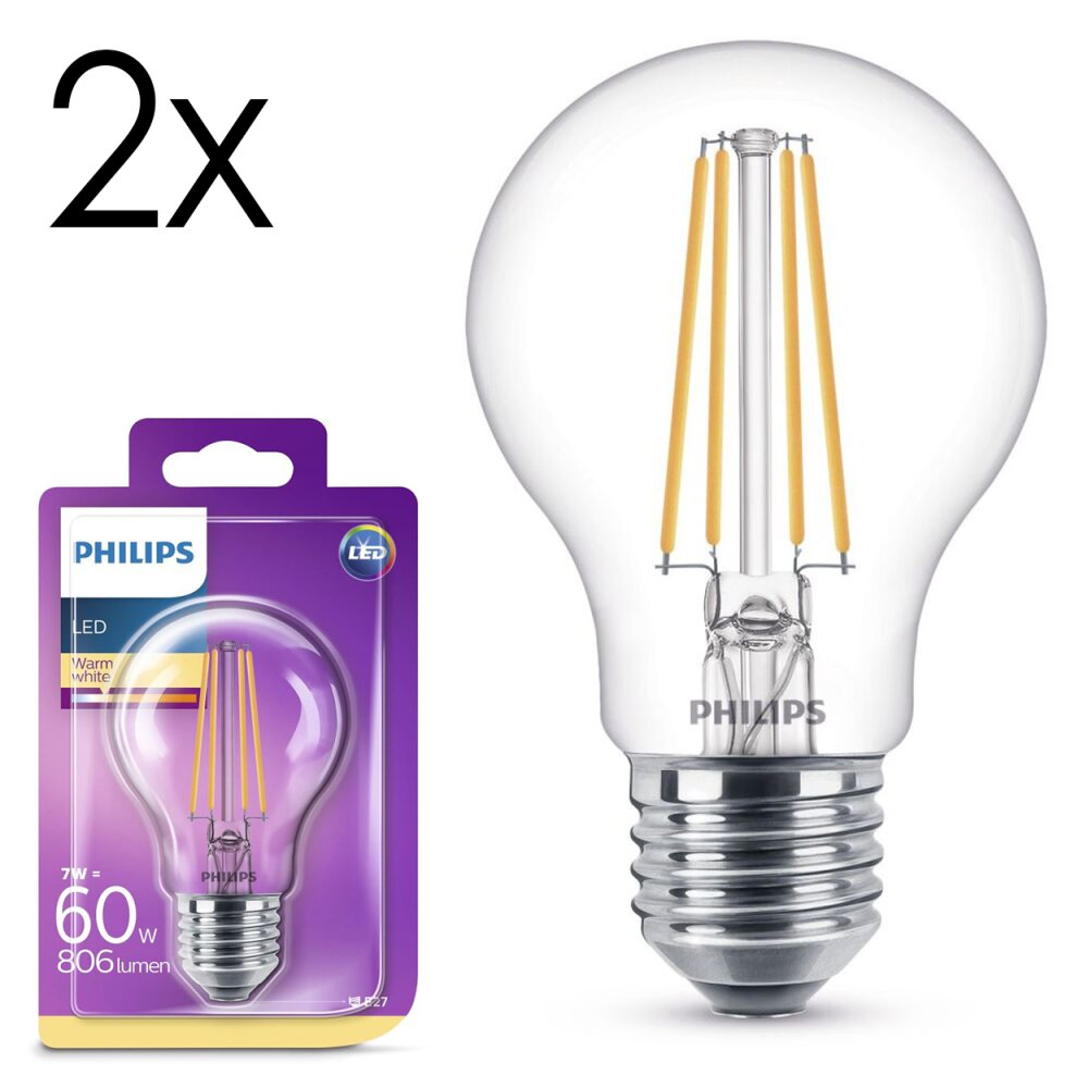 LED E27 2er Set 7 Watt 2700 Kelvin 806 Lumen main product photo