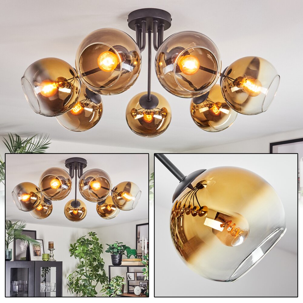 Koyoto Deckenleuchte Glas 15 cm Gold, Klar, 7-flammig main product photo