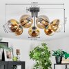 Koyoto Deckenleuchte Glas 15 cm Gold, Klar, 7-flammig