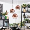 Koyoto Hängeleuchte Glas 20 cm Klar, Kupferfarben, 3-flammig