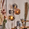 Ripoll Wandleuchte Glas 15 cm Chrom, Kupferfarben, Rauchfarben, 3-flammig