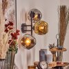 Ripoll Wandleuchte Glas 15 cm Chrom, Gold, Rauchfarben, 3-flammig